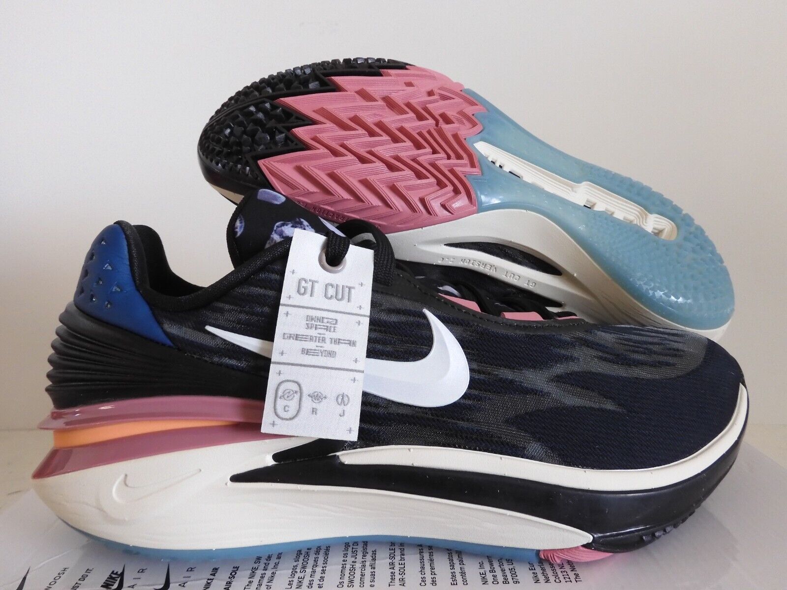 NIKE AIR ZOOM G.T. GT CUT 2 BLACK-METALLIC SUMMIT WHITE SZ NIKE AIR ZOOM G.T. GT CUT 2 BLACK-METALLIC SUMMIT WHITE SZ