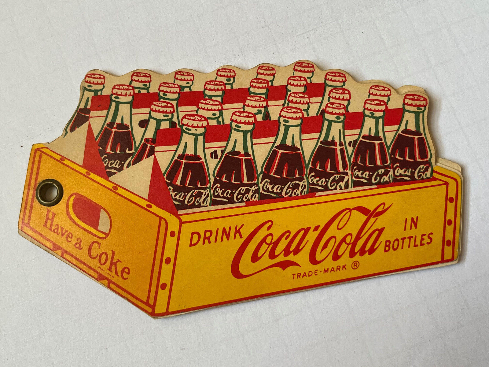 Vintage Coca Cola 1950s Yellow Crate Card Stock Bottling Plant