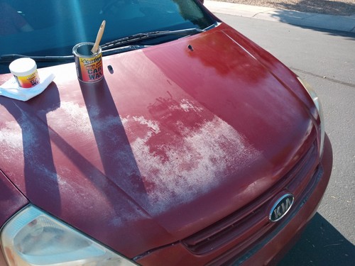 Sun Damaged Car Wax just wipe ON no buffing machine needed 