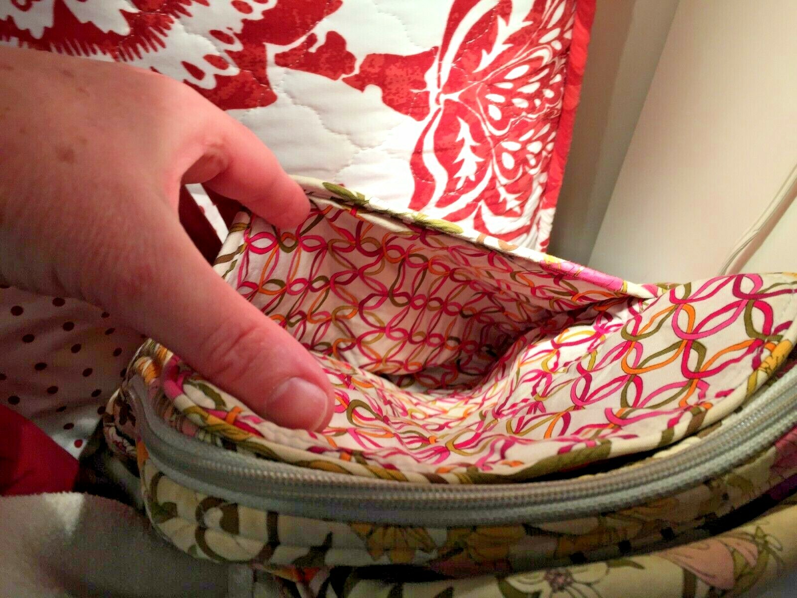 Vera Bradley backpack used as purse or handbag in Tea Garden pattern - VGUC