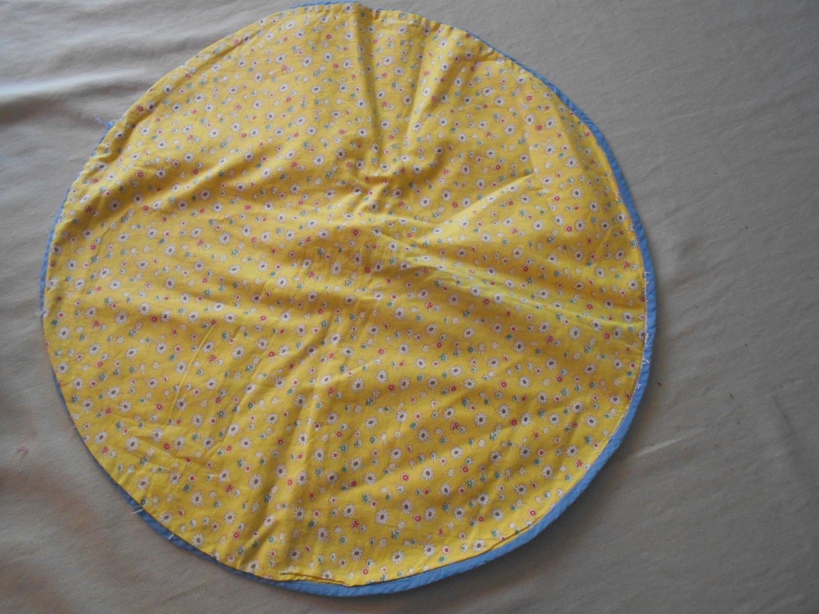 vintage round cotton hanging clothespin holder bag