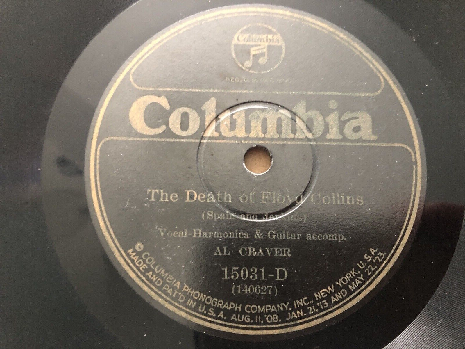 COLUMBIA Record 78 rpm 15031 DEATH OF FLOYD COLLINS / LITTLE