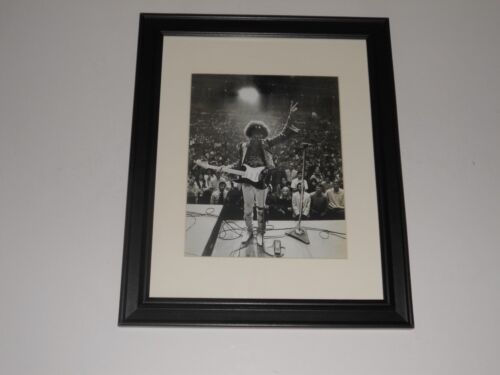 Framed Jimi Hendrix Bakersfield, California 1968, On Stage w/ Guitar 14" by 17"