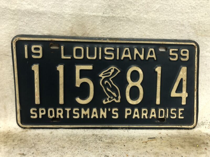 Vintage 1959 Louisiana License Plate