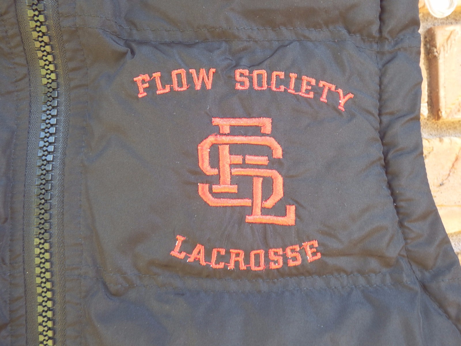 Flow Society Youth XL X-Large Argyle Puffer Vest Insulat Lacrosse Gear Red Black