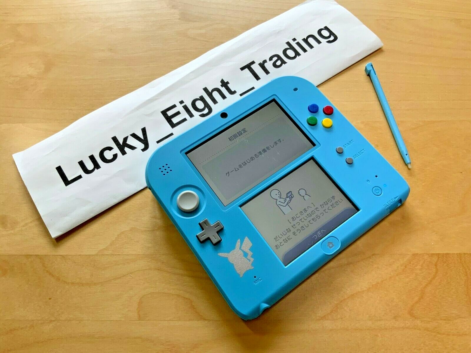 Nintendo 2DS Sun Moon Light Blue Console Stylus Pikachu Nintendo 2DS Sun Moon Light Blue Console Stylus Pikachu