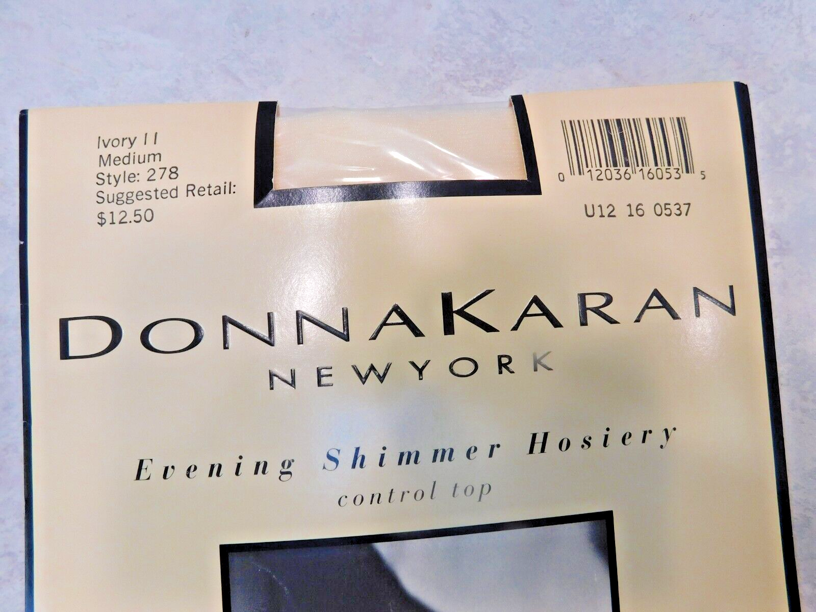 VTG Donna Karan Evening Shimmer Control Top IVORY Medium Pantyhose Hoisery