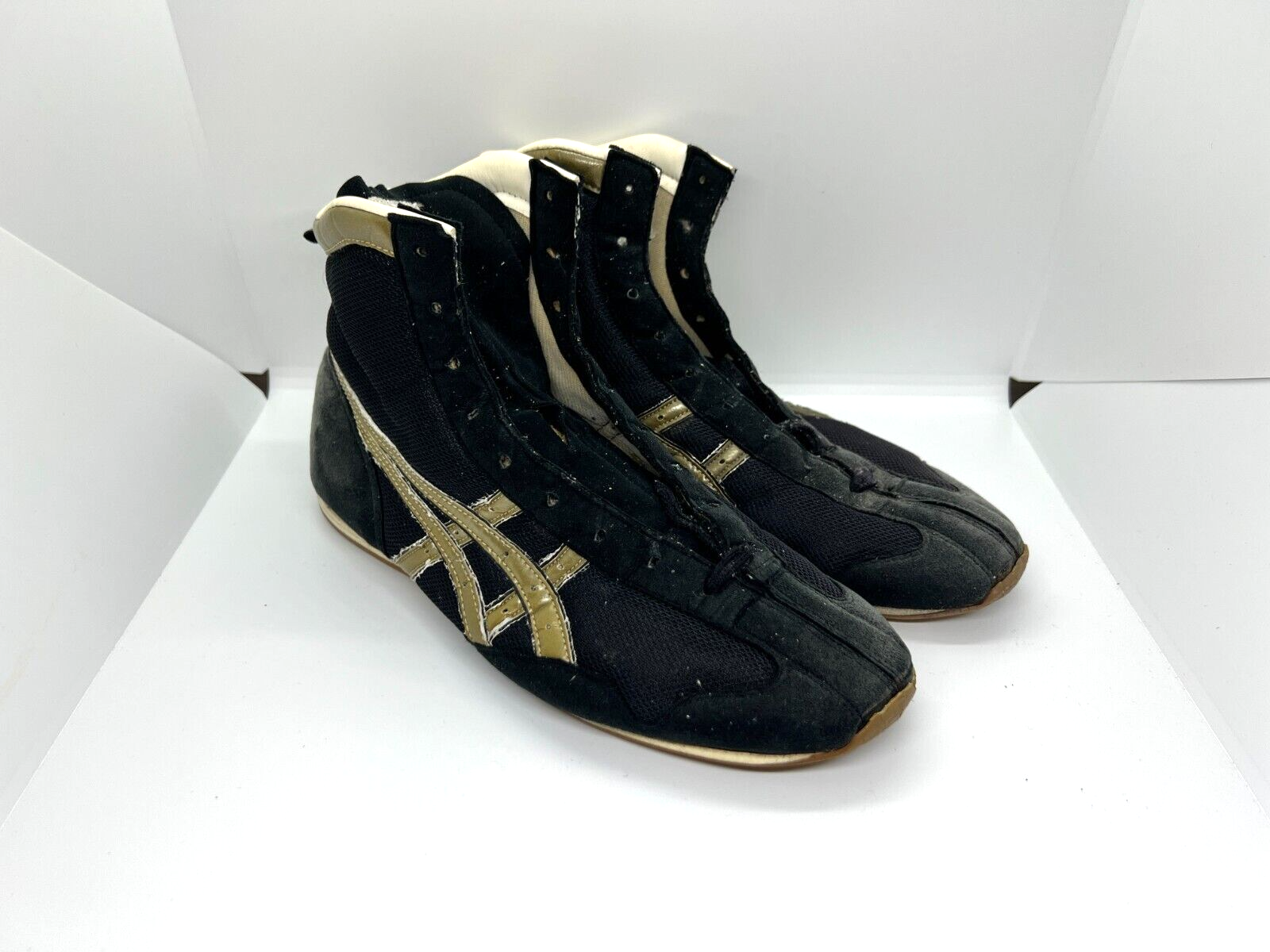 Asics Boxing Shoes TBX950 Black Gold Line White Japan US9.5 ( 27.5