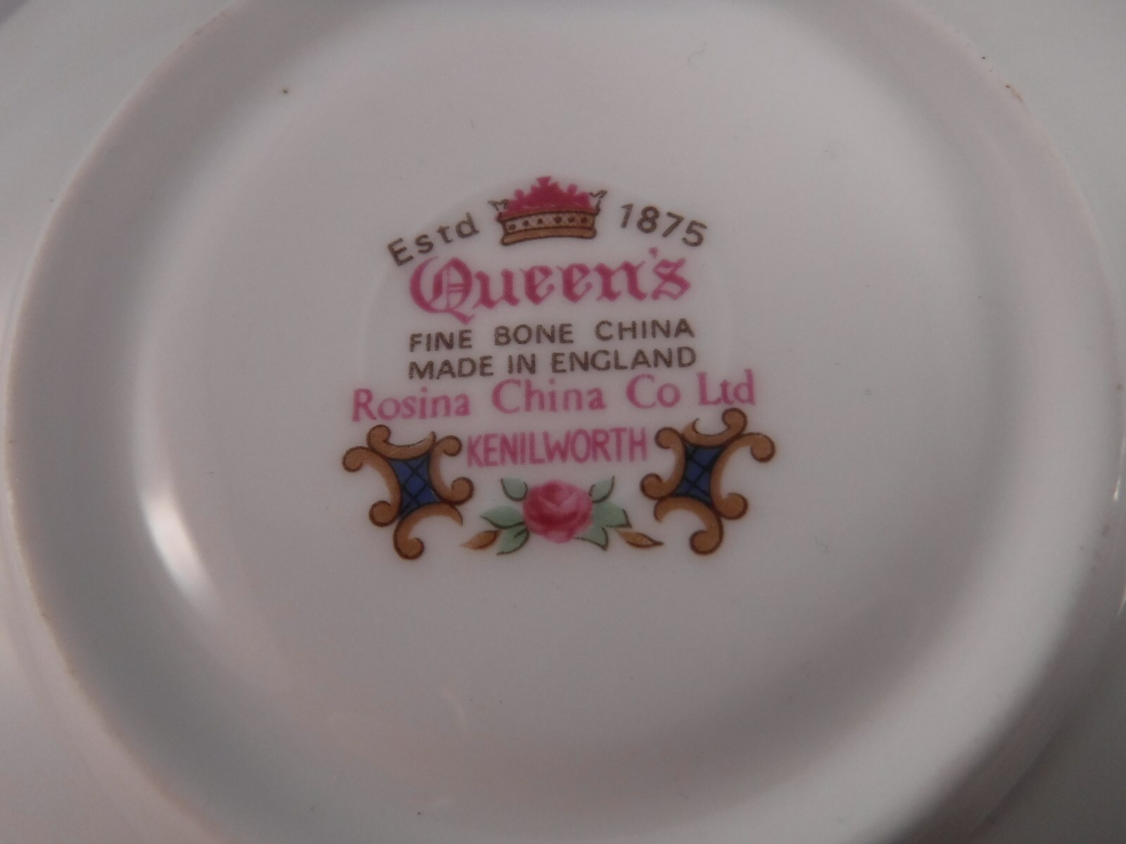 QUEEN'S BONE CHINA CUP SAUCER ROSINA CO KENILWORTH GOLD LATTICE FLORAL ENGLAND