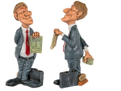 ootb Polyresin-Figur, Geschäftsmann, Mehrfarbig, 19.5 x 10.3 x 13.5 cm