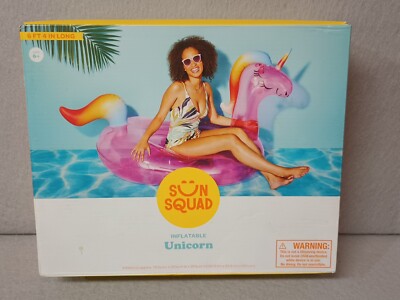 Giant Inflatable Unicorn Swimming Pool Float Sun Squad 6' Long BRAND NEW