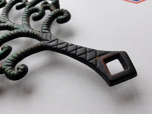 LARGE,  cast iron , TREE , original paint , 12 x 7, TRIVET