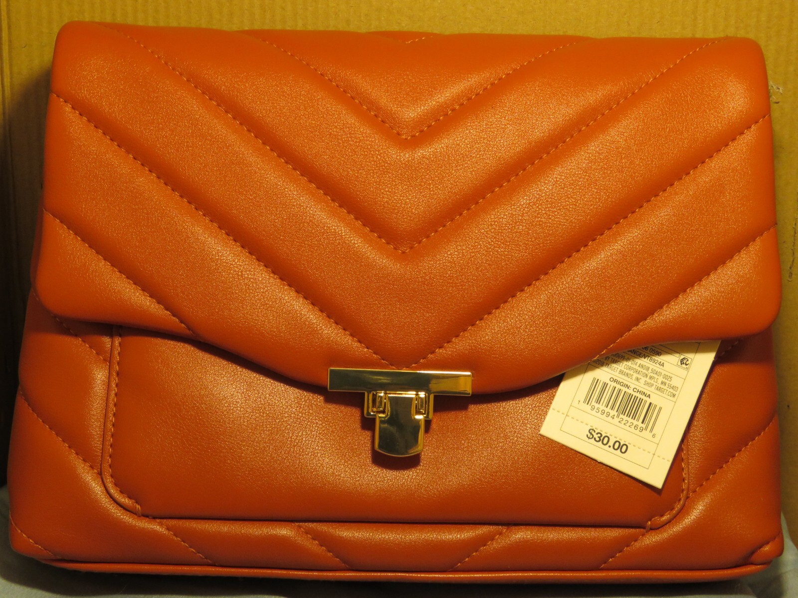 New With Tag A New Day Quilted Satchel Handbag - Burnt