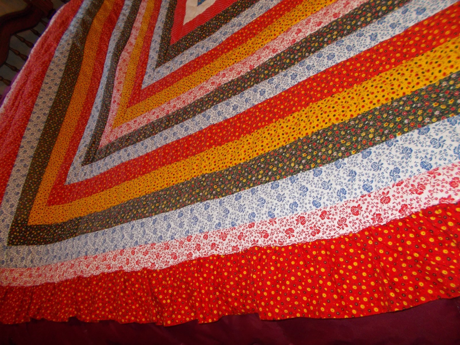 Light Colorful Quilted Quilt/Comfort/Curl-Up Couch Summer Blanket 74