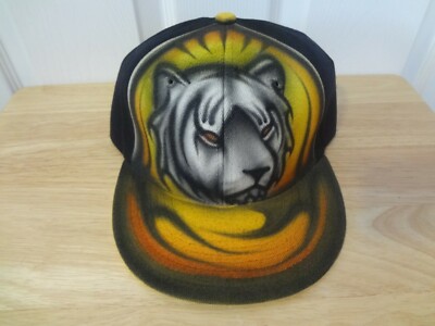 Vintage Decky Snapback Cap Hat 90s NEW NWOT Airbrushed Tiger Street Art 