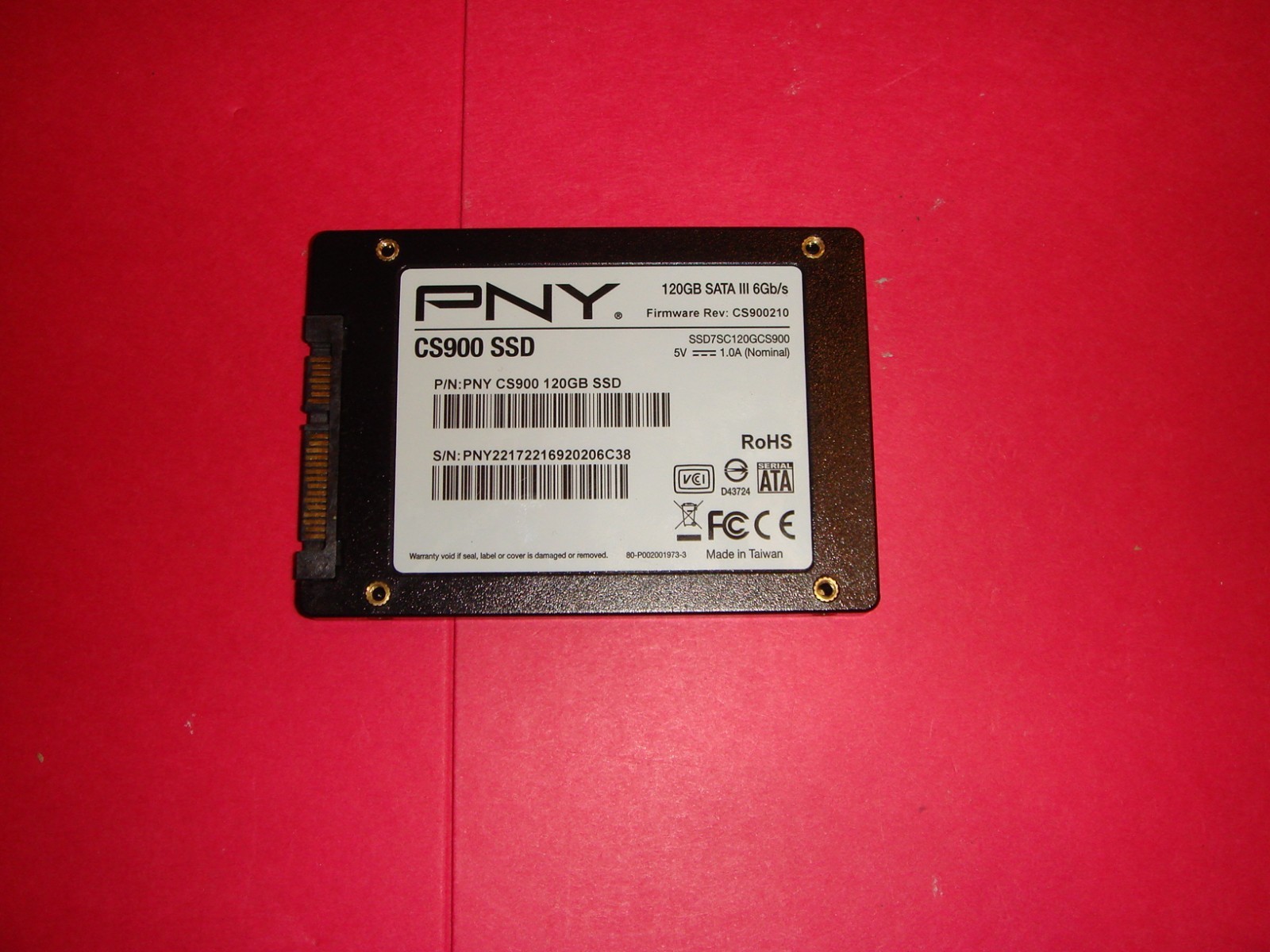 PNY 120GB Internal Solid State Drive (SSD) 2.5” Sata III CS900 SSD7CS900-120-RB