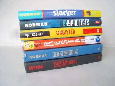6 GORDON KORMAN # HC YOUNG ADULT SLACKER UNGIFTED MASTER MINDS HYPNOTISTS