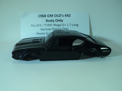 HO Resin Slot Car Body 1968 GM Olds 442 Black AFX TOMY 1.7 Mega-G+ Chassis