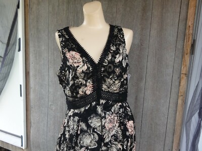 NWT Antonio Melani Rosie Burnout Chiffon Wedding Party Dress 6 $169 Hi Low Black