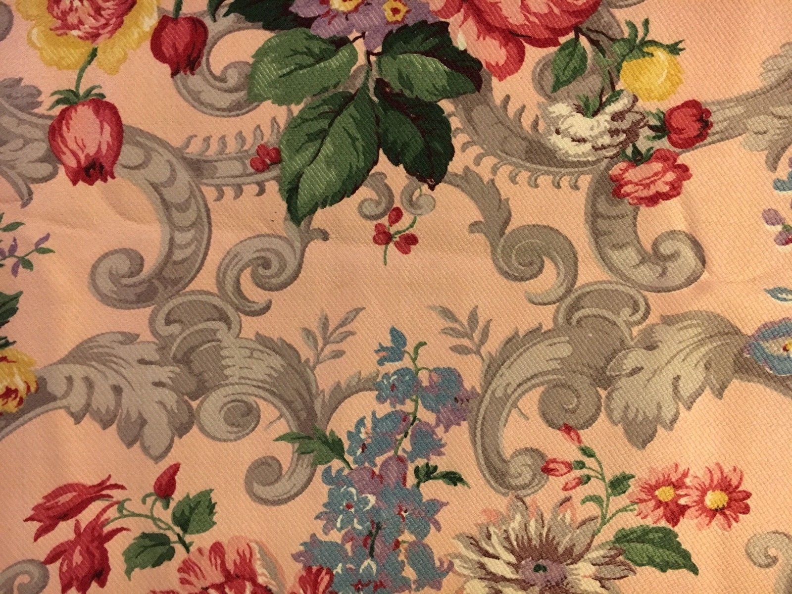 Vintage Barkcloth Fabric - 4  3/4 Yards