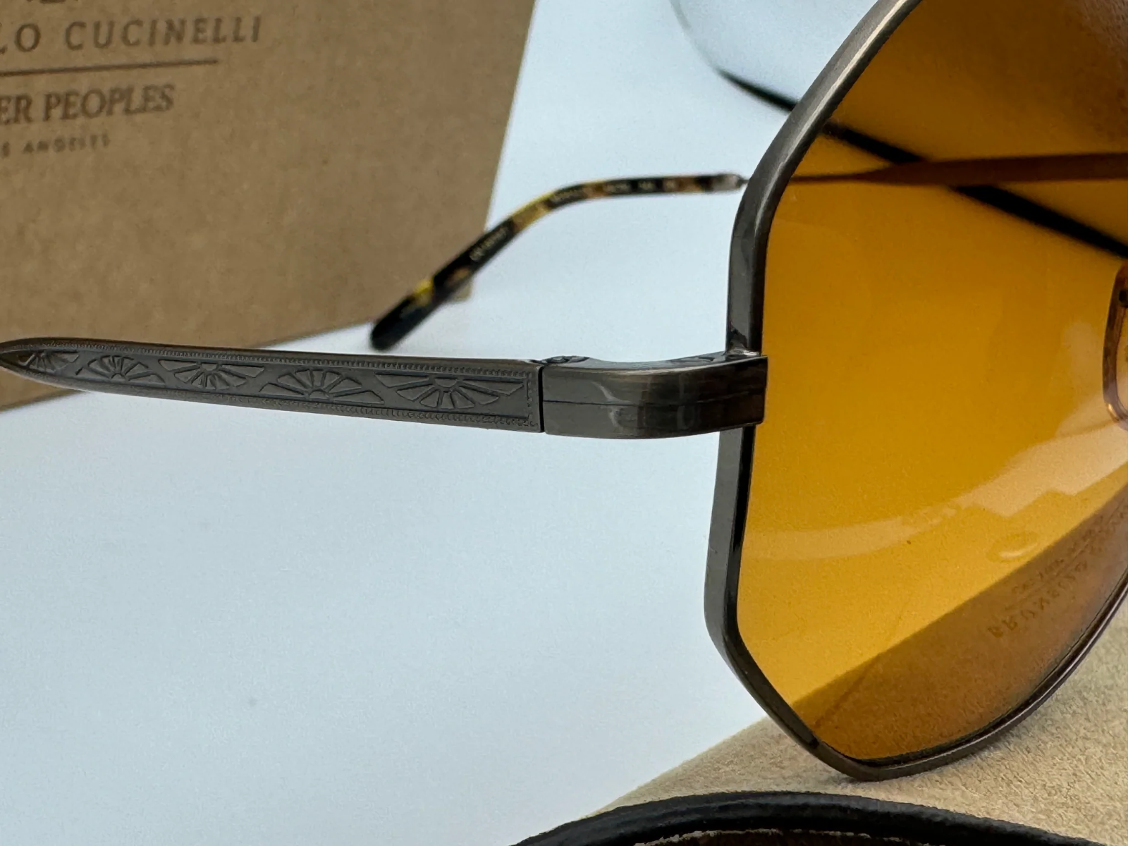 Pre-owned Oliver Peoples Moraldo 59mm Ov 1317 Antique Gold / Cognac Gradient Brunello In Cognic