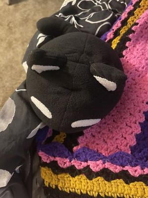 Mewo Omori Plush Black Cat Toy Handmade Soft Toy Made to Order 7.9