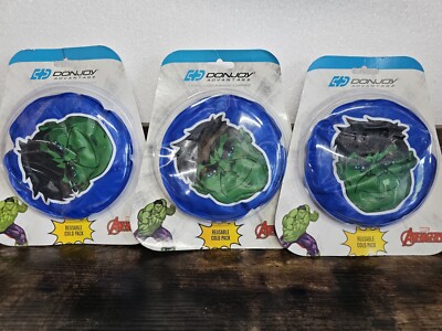 Marvel Avengers Donjoy Advantage Reusable Round Cold Pack THE HULK Lot Of 3