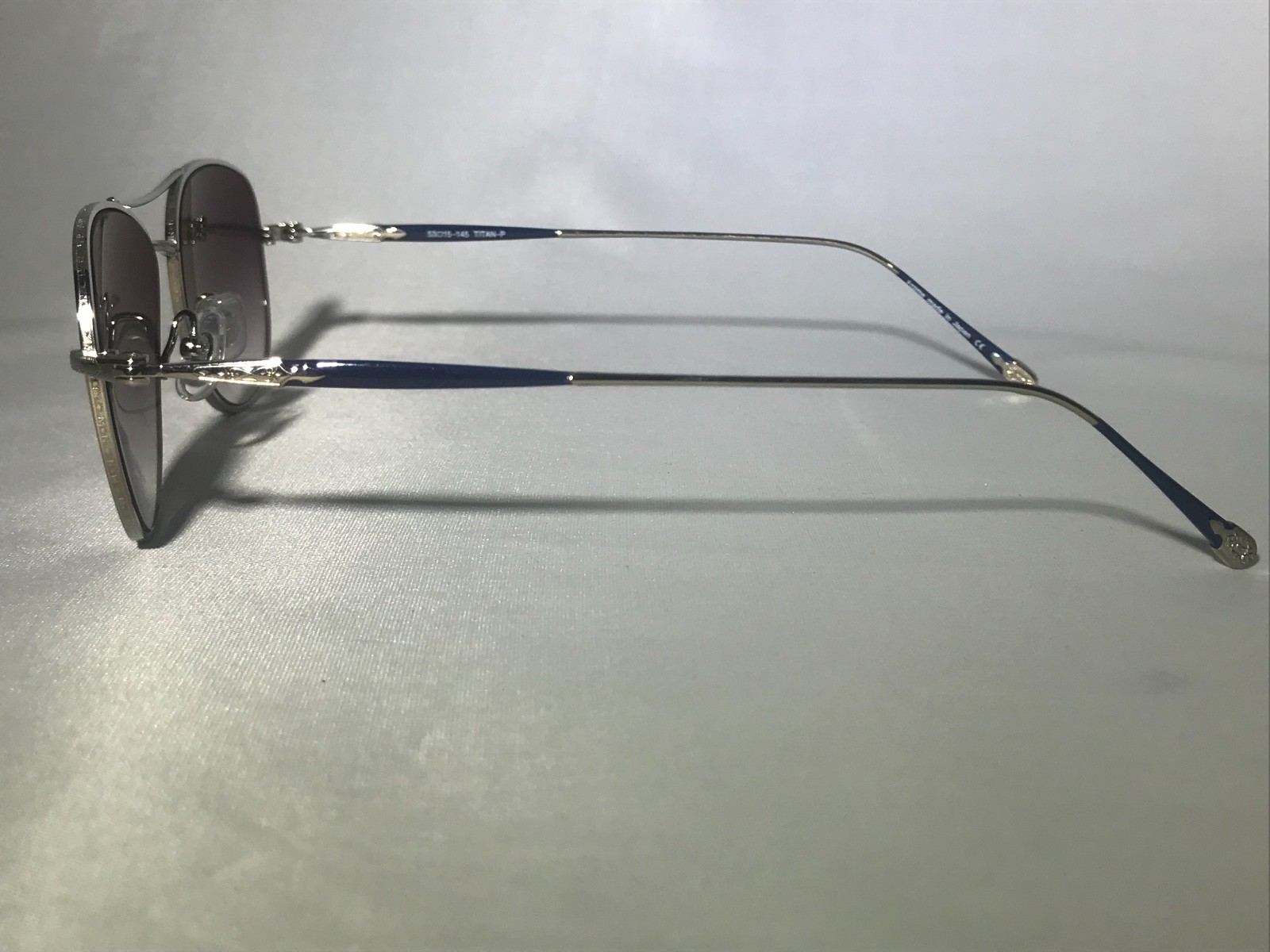 NEW Matsuda M3041 Titan-P Sunglasses - Platinum / Navy / Gray Gradient