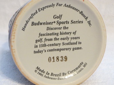 Par for the Course 1992 Budweiser Golf Sports Stein Mug Anheuser Busch