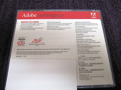 Adobe InDesign 2.0 for Macintosh - Genuine 2 CD Set - P/N#90034261