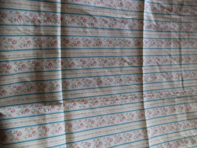 Vintage 1960s-1950 floral stripe mattress ticking fabric old stock unused