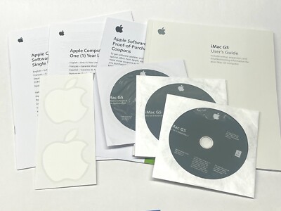 iMac G5 User Guide, Discs, Stickers, and more from 2004! Great Condition!!