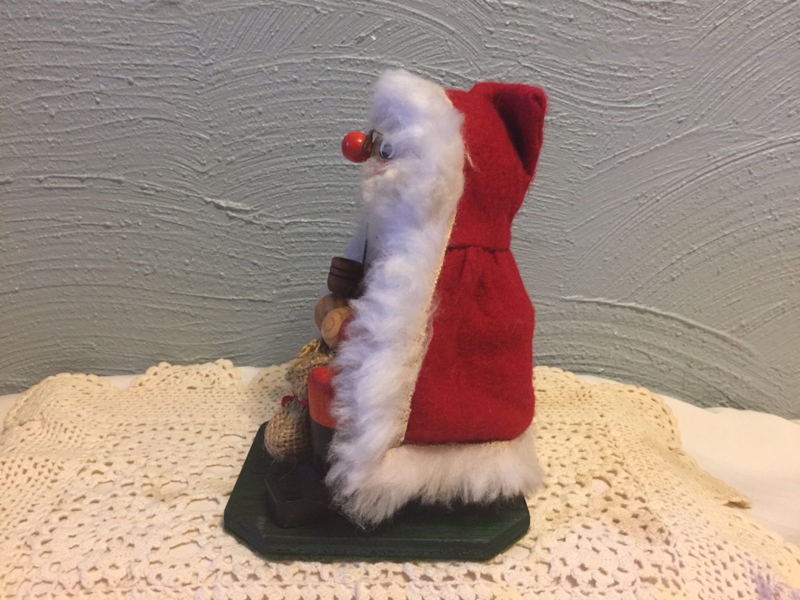 Sitting Wooden Santa  Incense Burner Smoker Made In Germany