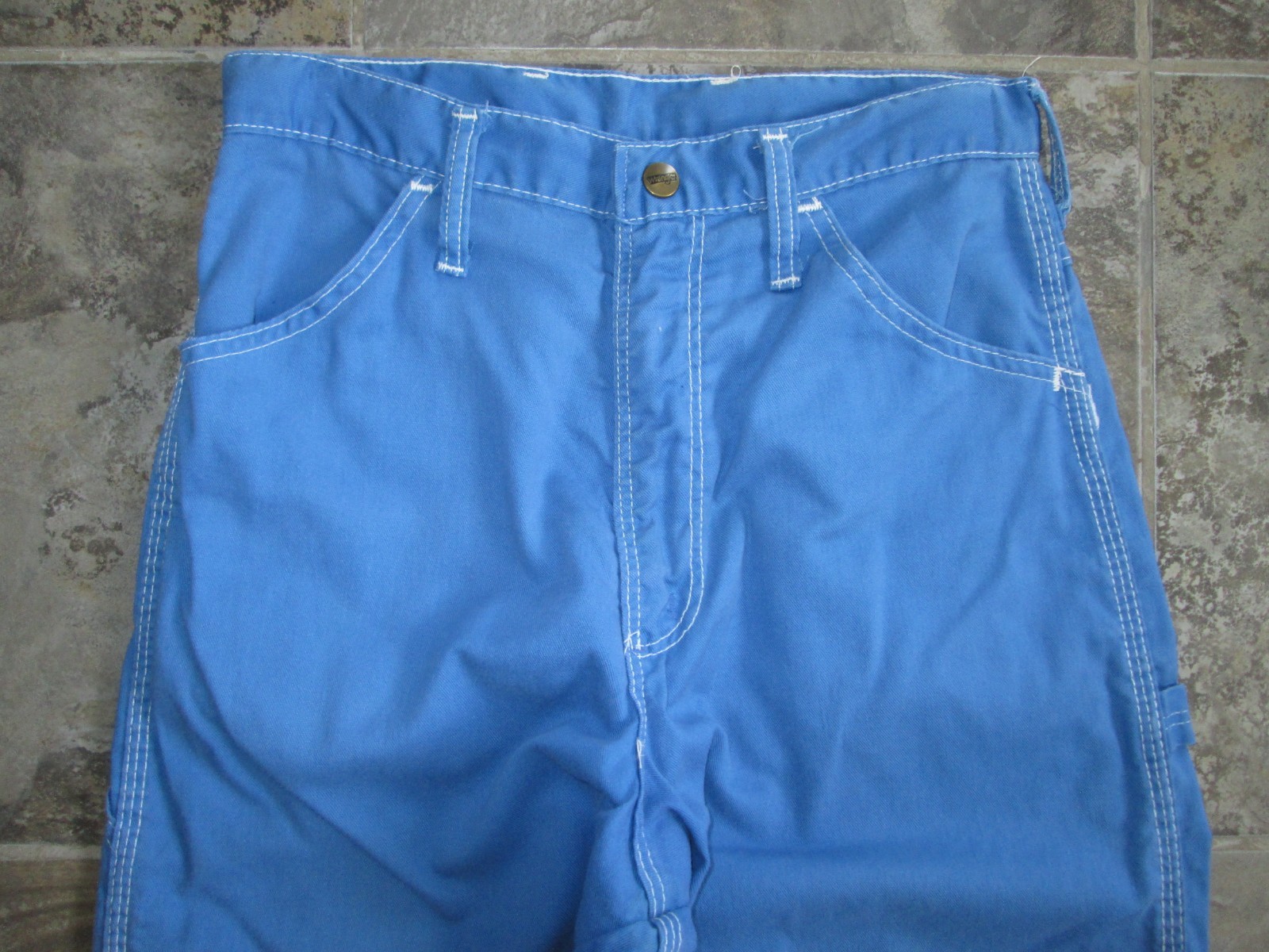 VTG Wrangler Pants Juniors 11 27x33 Long Tall Blue Cotton Western Utility Work