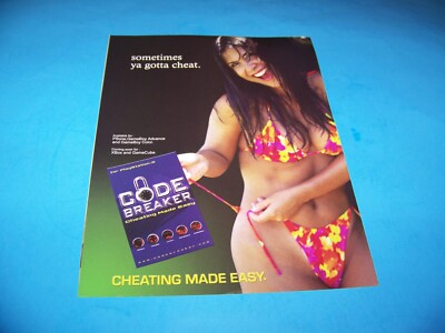 Video Game Ad Vintage 2002 Code Breaker ''Cheating Made Easy''