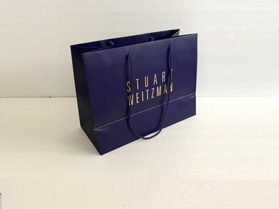 Stuart Weitzman Empty Storage Gift Bag Only Blue Purple & Gold Very Good Handles