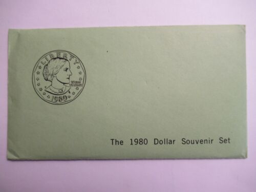 1980 Susan B Anthony Dollar First Year Set, P D S, mint packaging