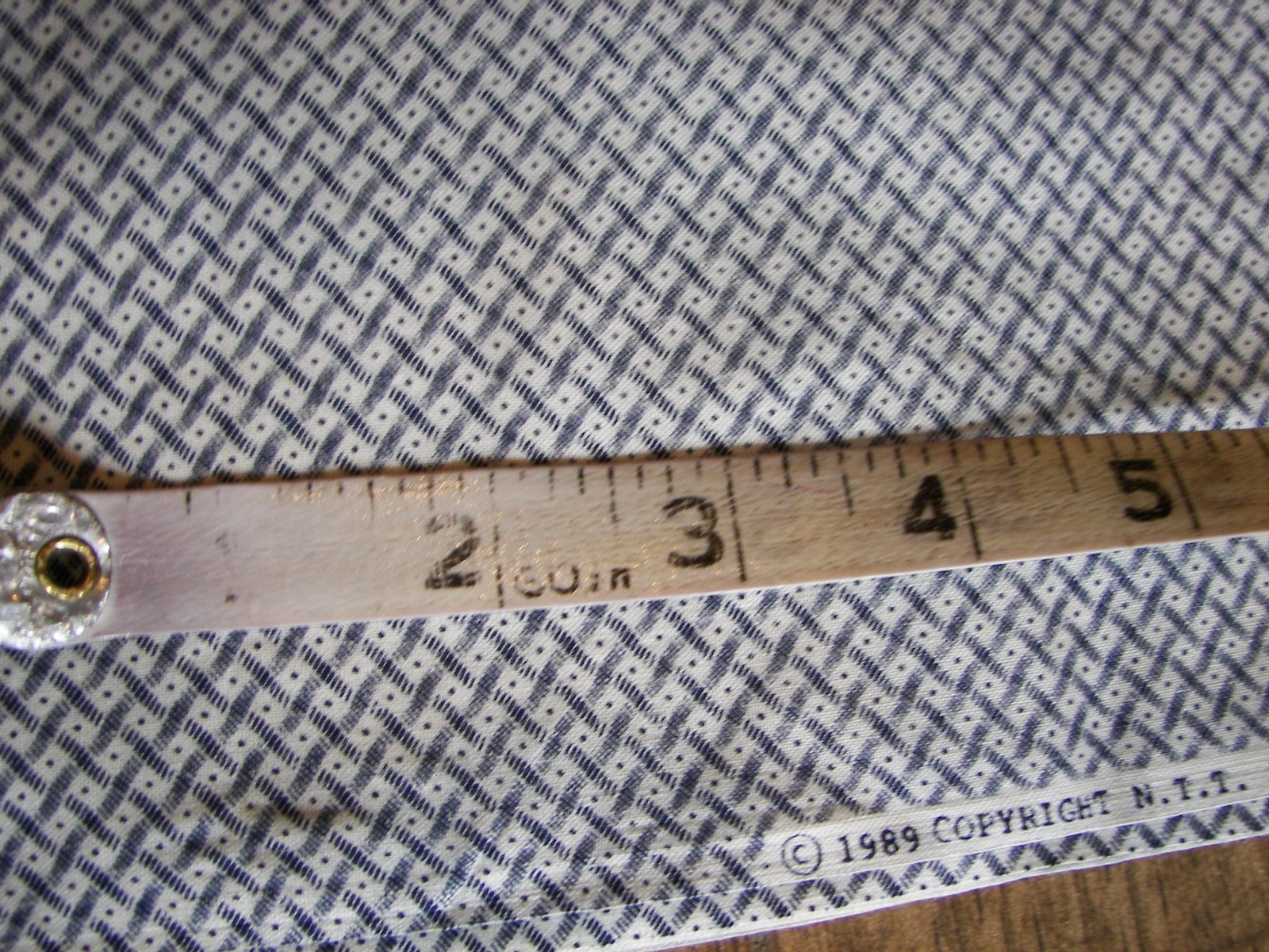 Vintage 1989 Copyright N.T.T. Inc. Cotton Fabric - 3.5 Yards x 43