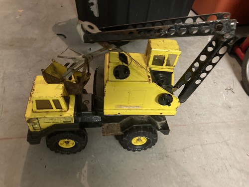 Vintage Tonka Truck Mighty Crane Yellow Pressed Steel | eBay