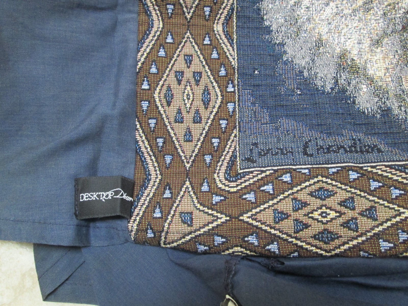 White Wolf Tapestry Computer Desktop Monitor Dust Cover Larry Chandler