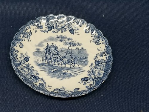 Johnson Brothers Coaching Scenes 楕円皿　ボウル Vintage Johnson Brothers Coaching Scenes Blue Ironstone Hunting
