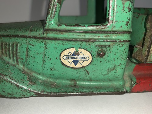 Vintage Large Size Arcade 1936 International Dump Truck-Cast Iron Toy