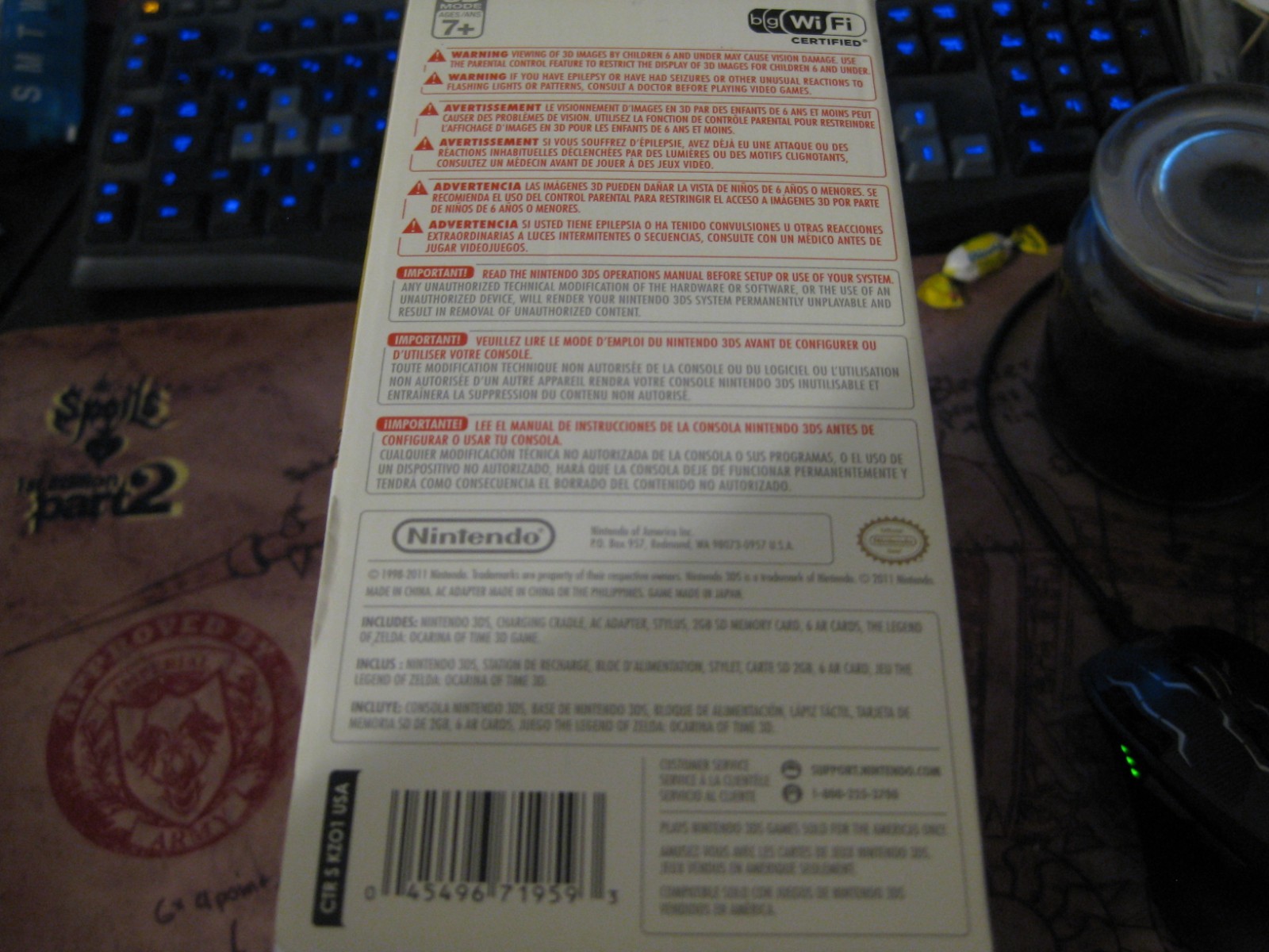 Legend of Zelda 25th anniversary Nintendo 3ds console with Ocarina of Time 3d