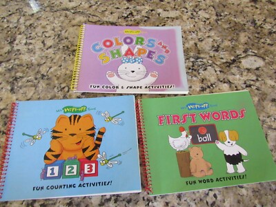 Lot 3 My Wipe Off Book-First Words-Colors and Shapes-Counting-2001-Leap Frog