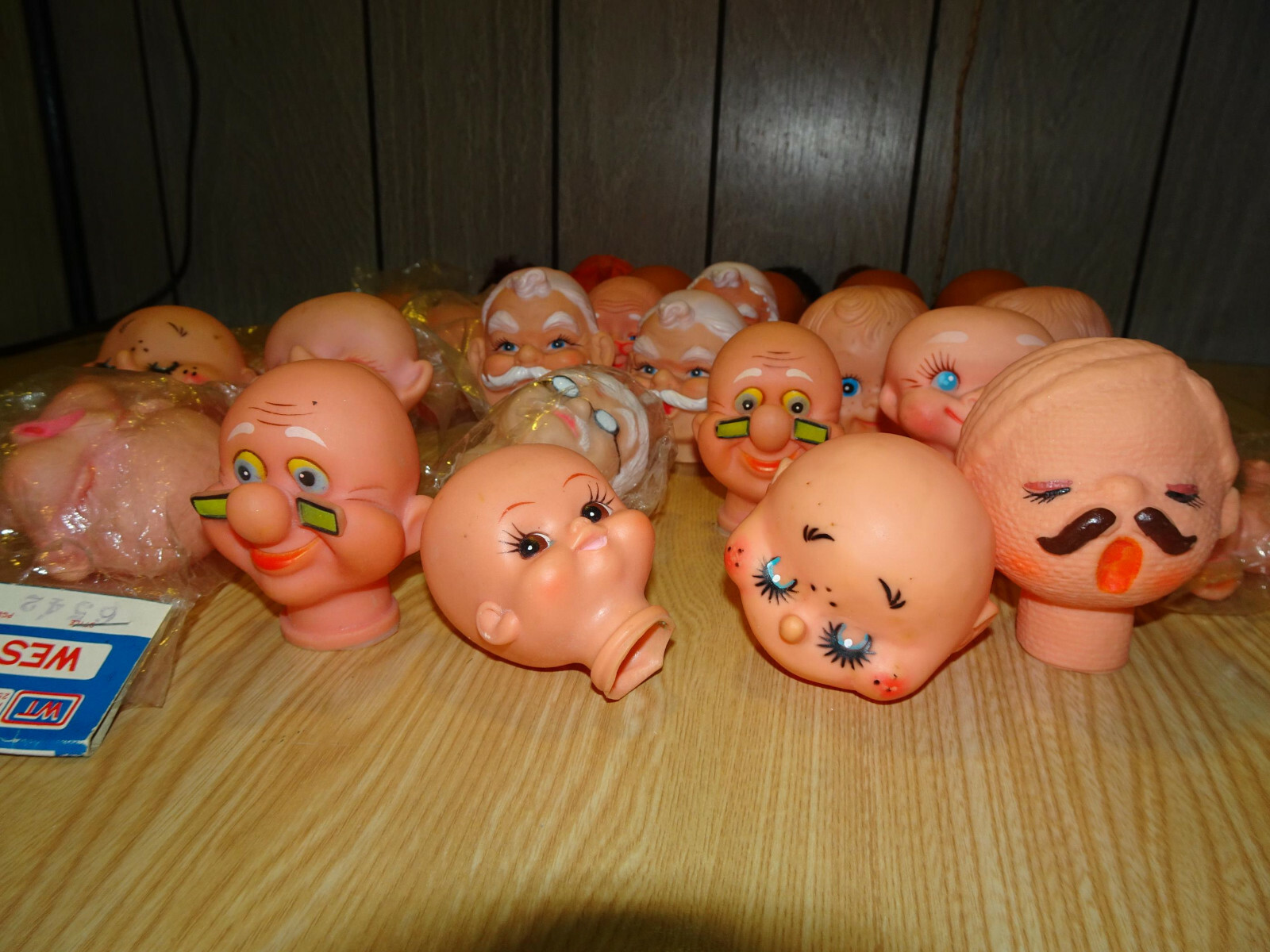 Lot of 35 Vintage Antique Craft Dollmaking Doll Heads - Unused but a bit Dirty