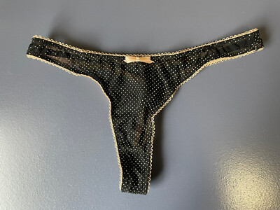 Elle Macpherson Women's Black Polka Dot Thong Size LGE Without TAGS - e941