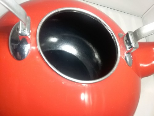 Unique Martha Stewart Collection Red Enamel On Steel Tea Kettle