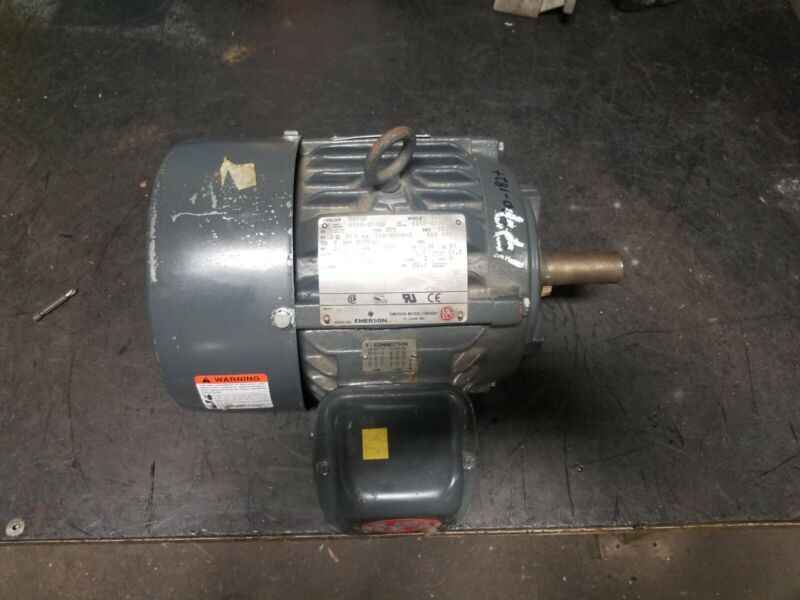 EMERSON 3 HP ELECTRIC AC MOTOR 230/460 VAC 1760 RPM 182T FRAME 3 PHASE H308