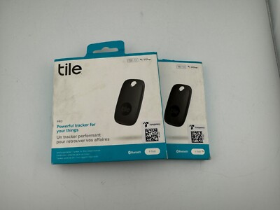 [2-PACK] TILE PRO (BLACK) 2022 BLUETOOTH TRACKER FINDER - [RE-43001]