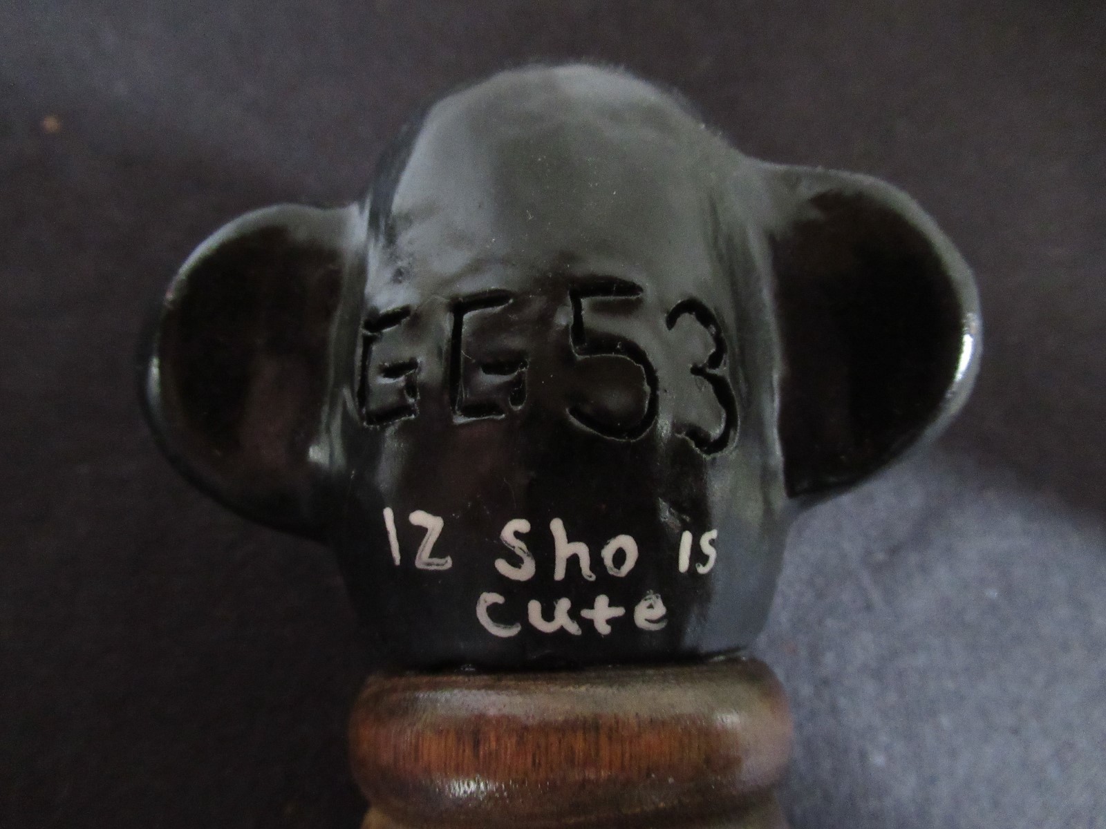 AFRO AMERICAN POTTERY FOLK ART PAPER WEIGHT SIGNED